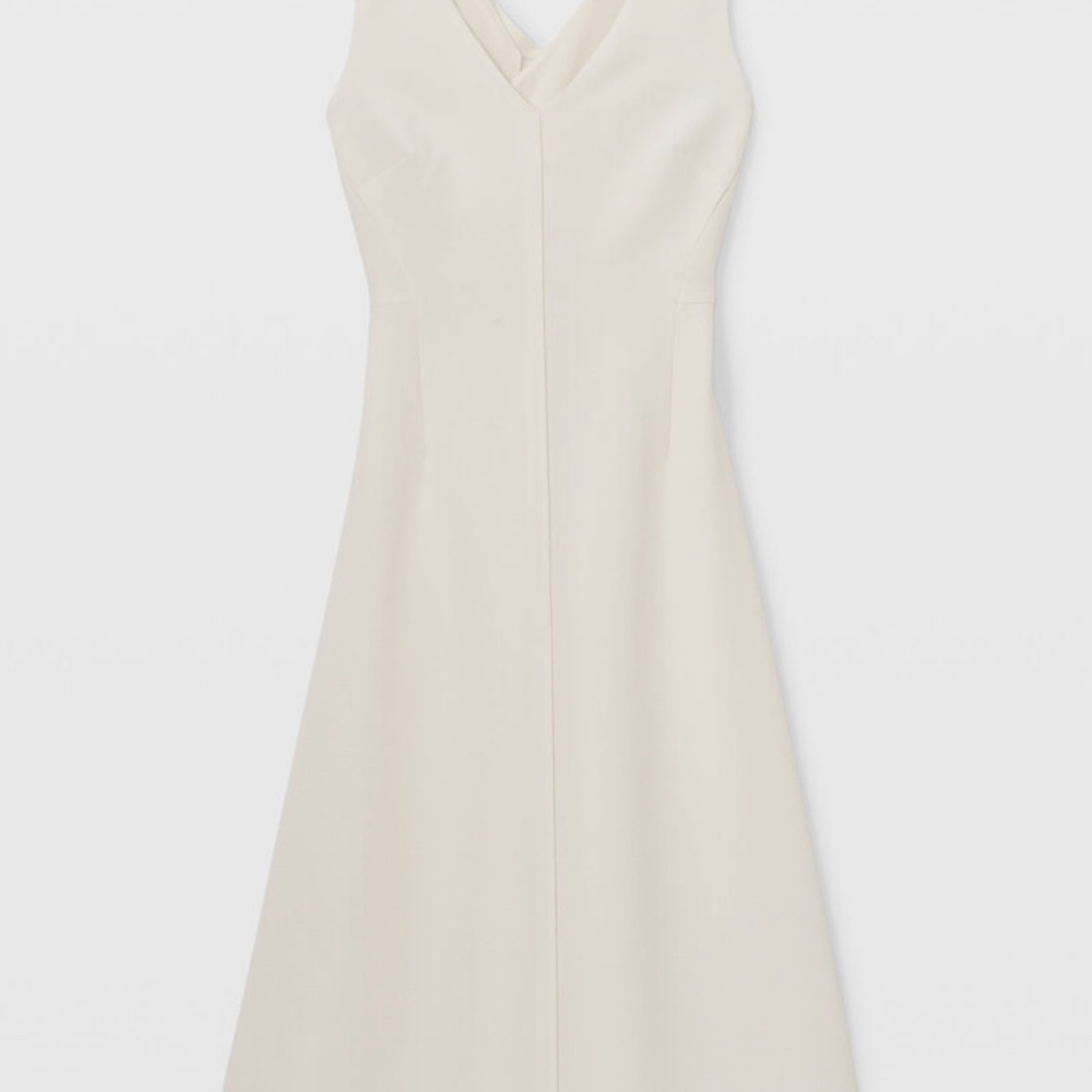 Club Monaco V-Neck Sleeveless Midi Dress - White, Size 4 - Picture 3 of 7